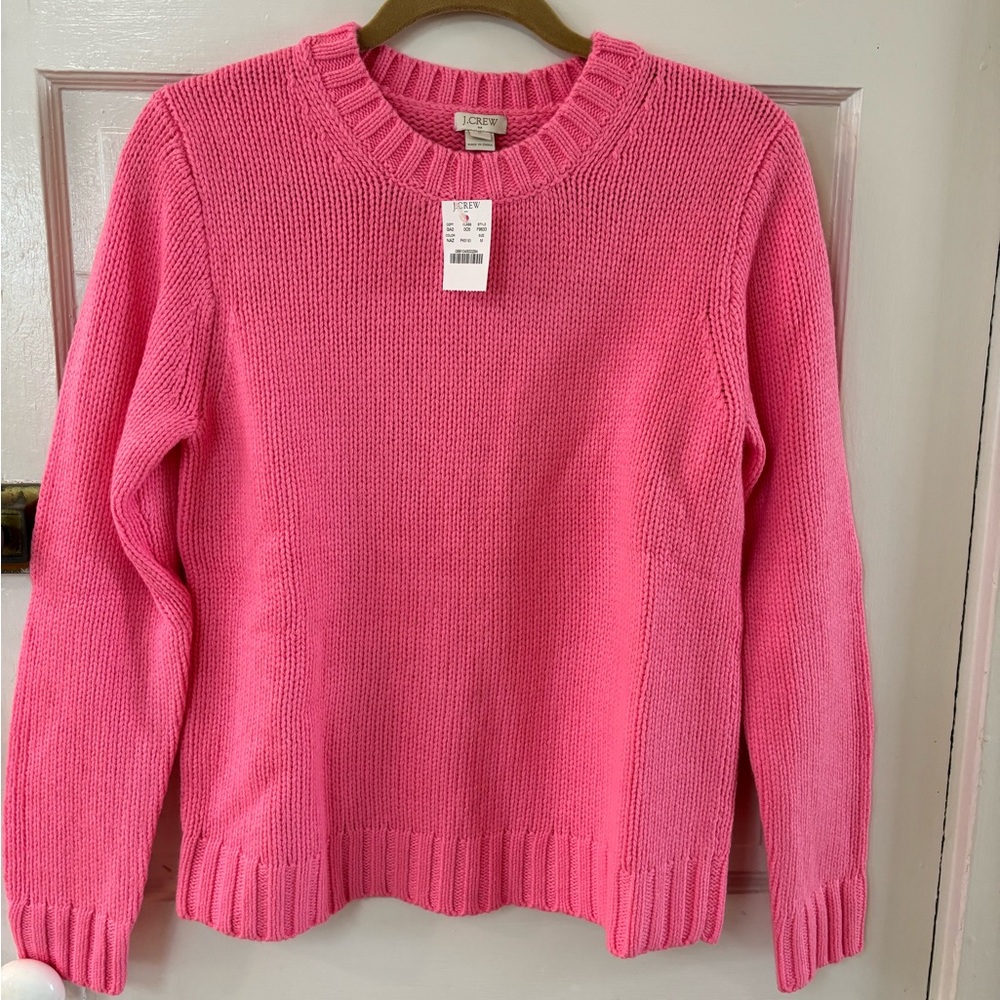Brand New, Tags On! Jcrew Pink Cotton Sweater Size M